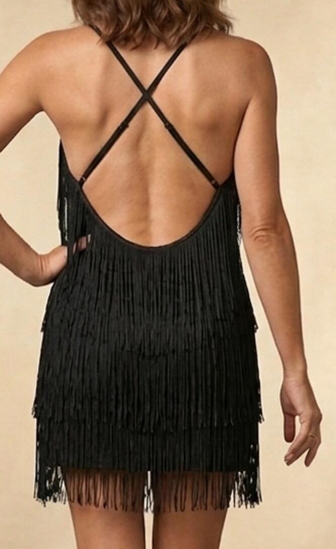 CHARLESTON CORTO CON FRANGE SCHIENA SCOLLATA 40002