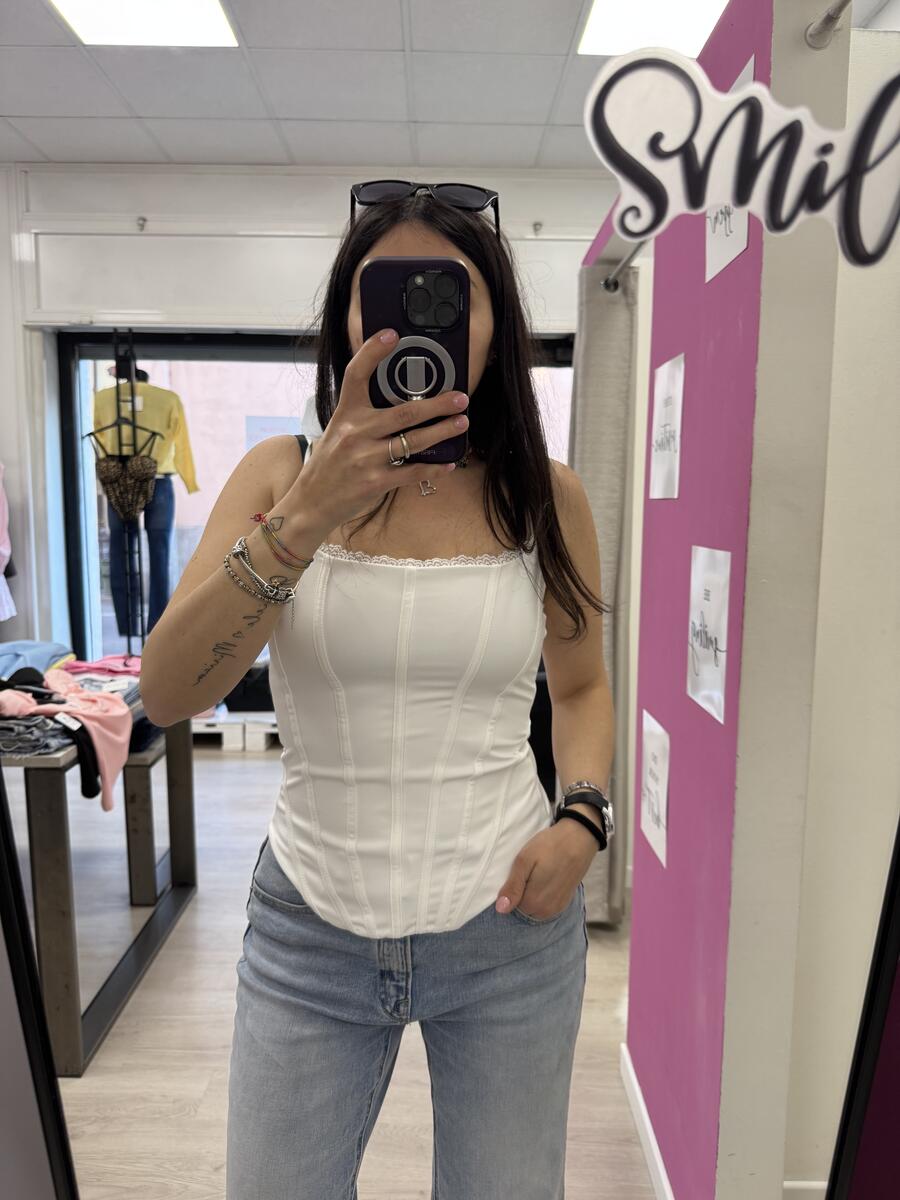 NOVITÀ Top effetto corsetto profilo in pizzo