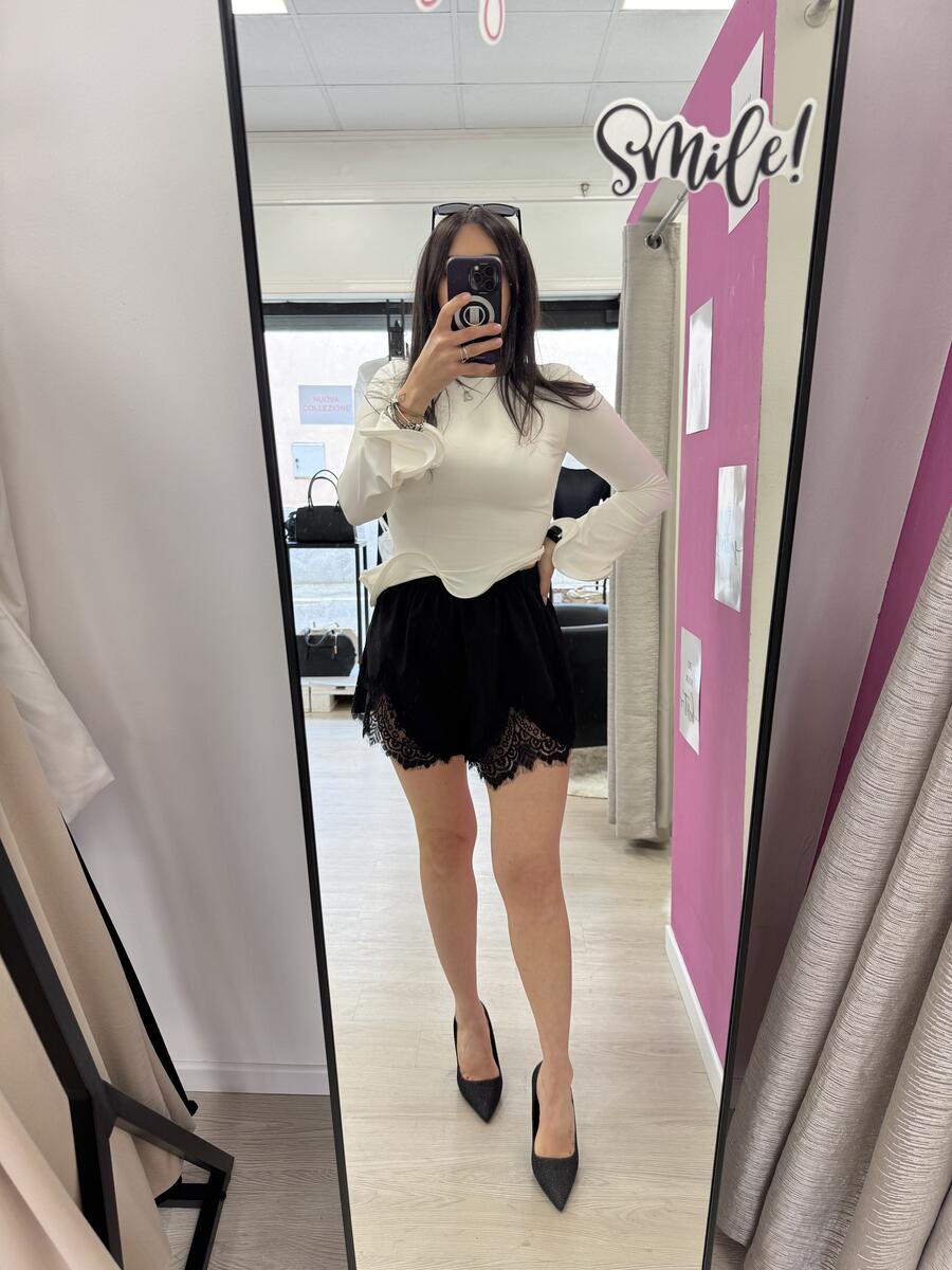 NOVITÀ Shorts nero con pizzo