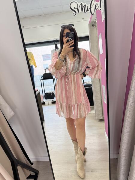 NOVITÀ Abito fantasia manica a 3/4 a palloncino