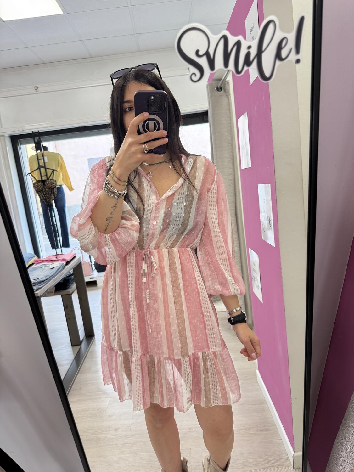 NOVITÀ Abito fantasia manica a 3/4 a palloncino