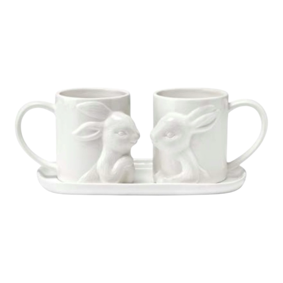 Fade - Set 2 tazze con vassoio - Bunny 