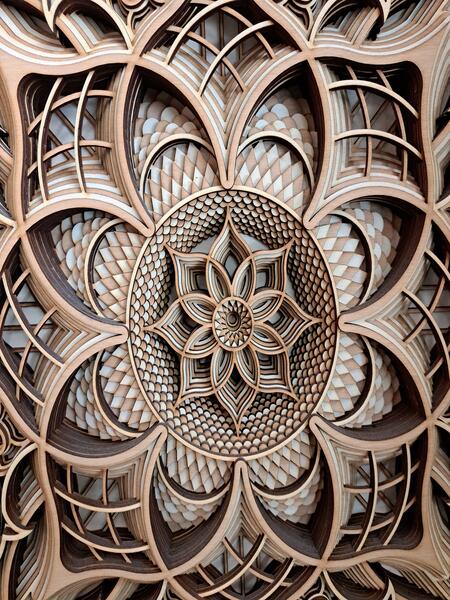 Mandala in legno tridimensionale