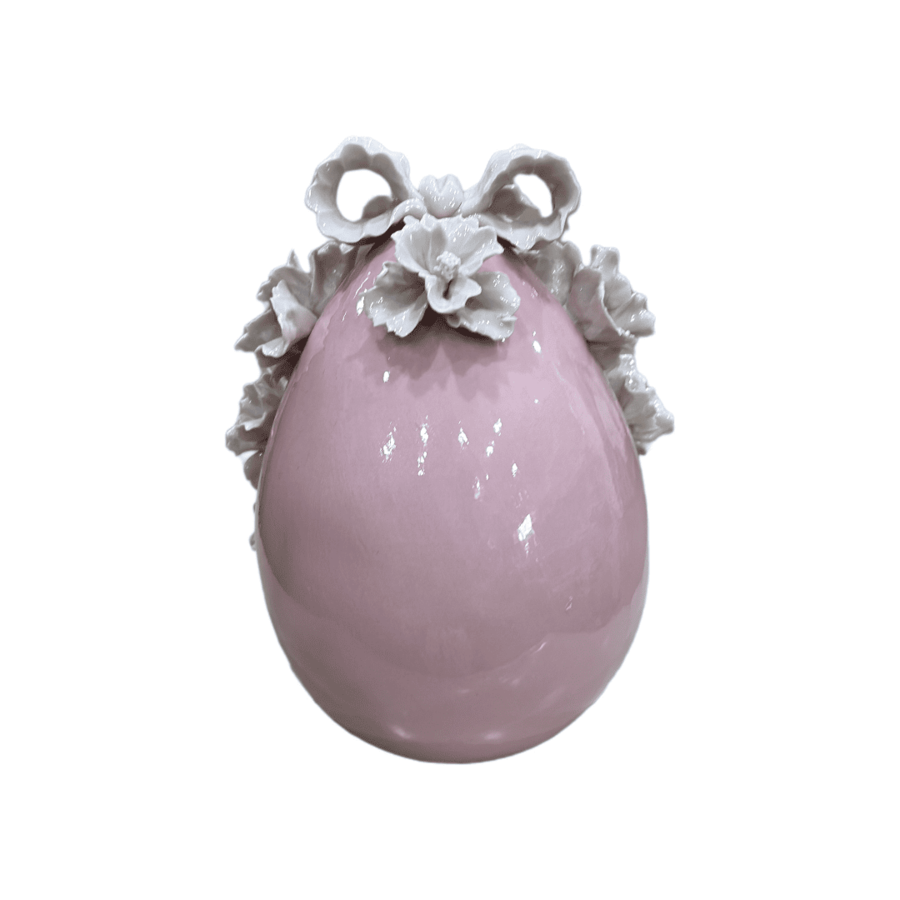 Uovo di Pasqua Cipria in Porcellana Dollhouse: Decorazione Artigianale 20cm