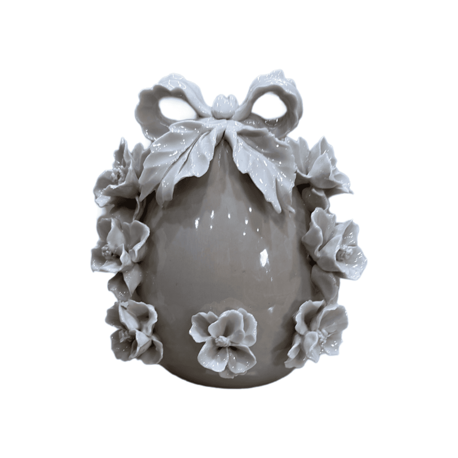 Uovo Porcellana Dollhouse Tortora 12cm: Idea Regalo Artigianale