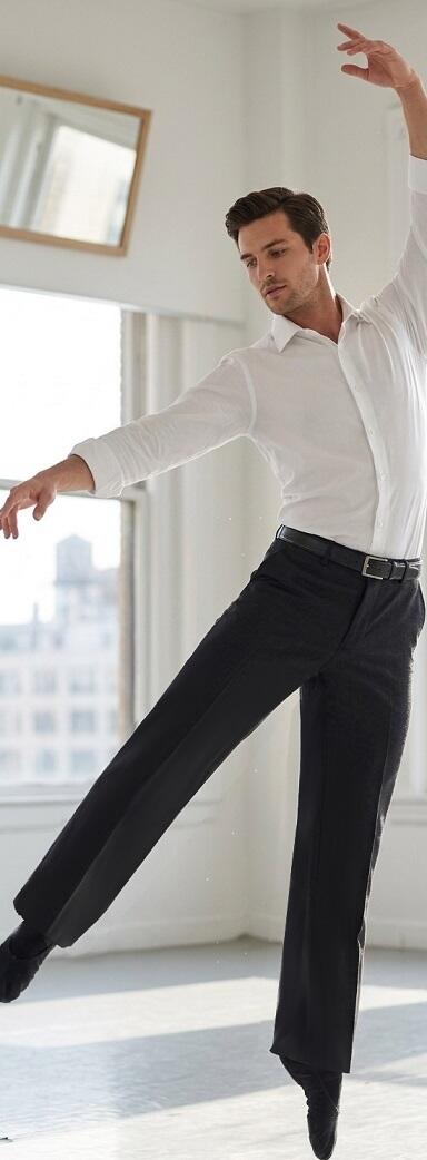 Pantaloni da ballo LARGHEZZA MEDIA con tasche laterali e senza pences 7-0015U