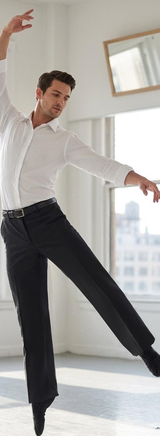 Pantaloni da ballo LARGHEZZA MEDIA con tasche laterali e senza pences 7-0015U