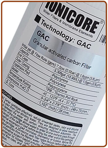 CARTUCCIA FILTRO  CARBONE ATTIVO GRANULARE (GAC)  9-3/4"