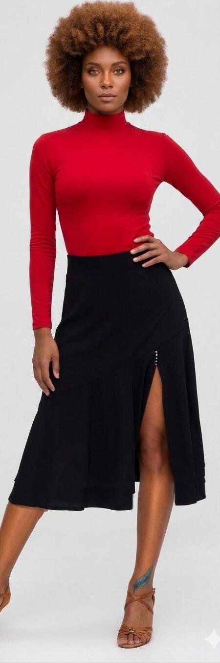 2-0055 SEMI-WHEEL SKIRT WITH SIDE SPLIT comfortable size L/XL