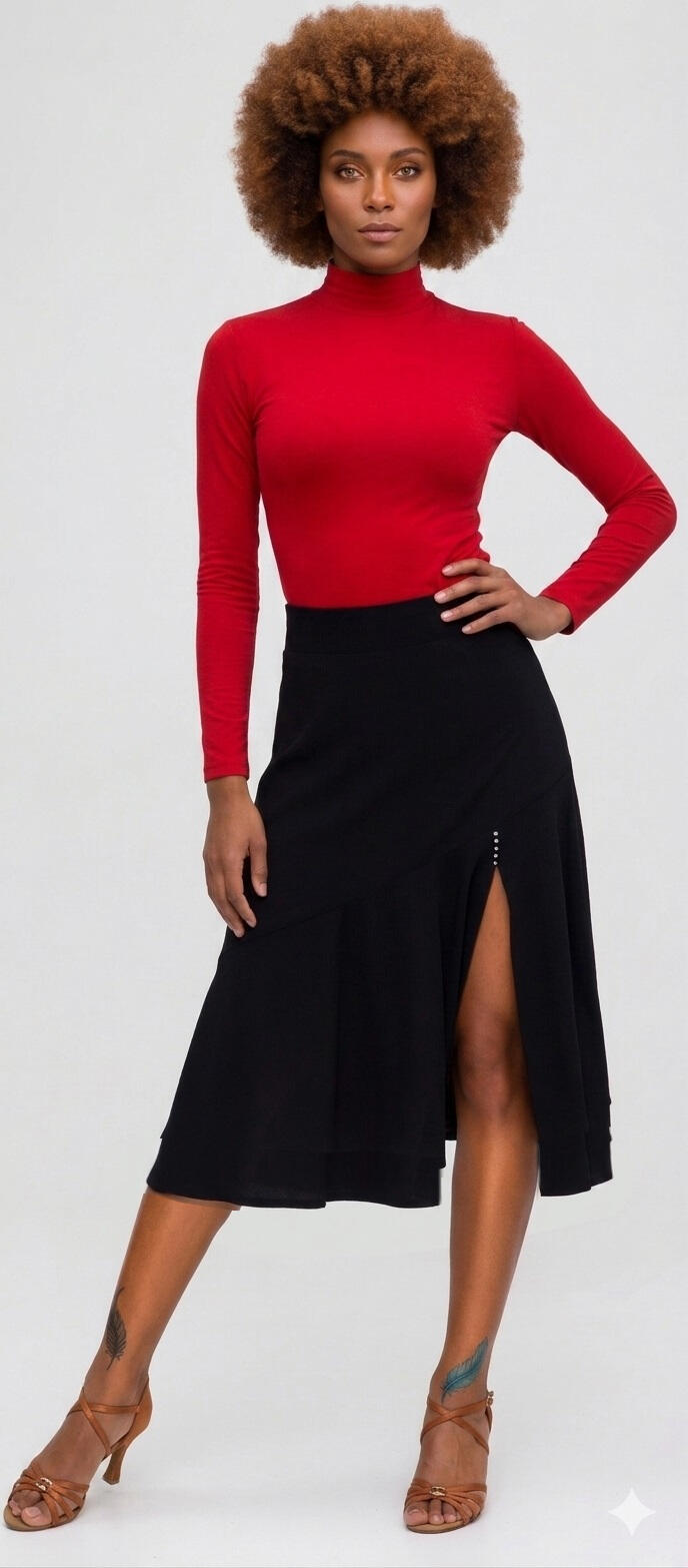 2-0055 Gonna a semiruota con spacco laterale taglia comoda L/XL 