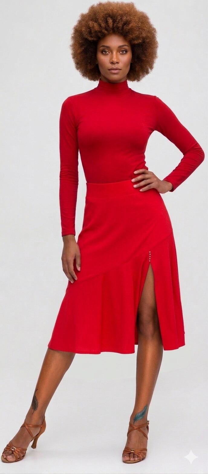 2-0055 Gonna a semiruota con spacco laterale taglia comoda L/XL 