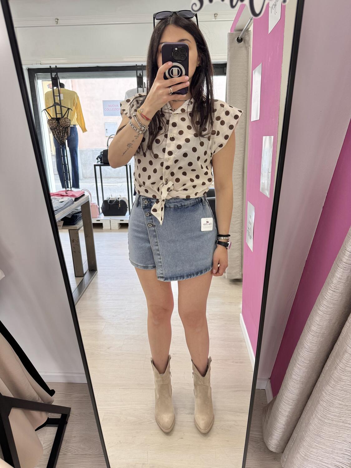 NOVITÀ Shorts in denim effetto gonna