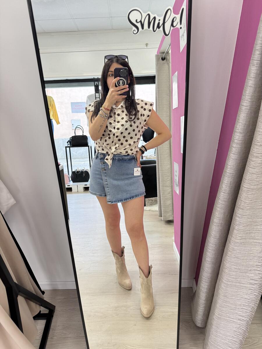 NOVITÀ Shorts in denim effetto gonna