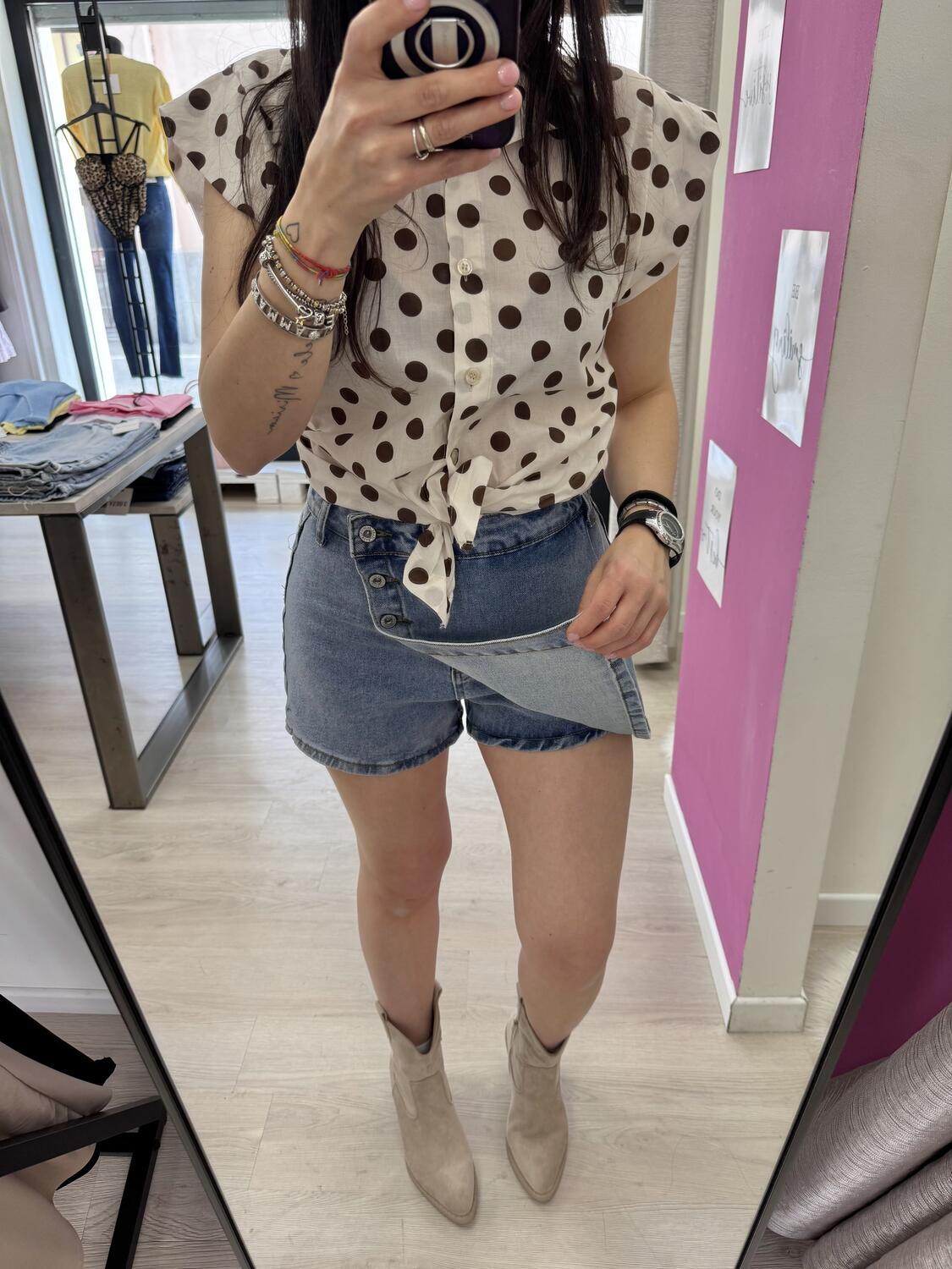 NOVITÀ Shorts in denim effetto gonna