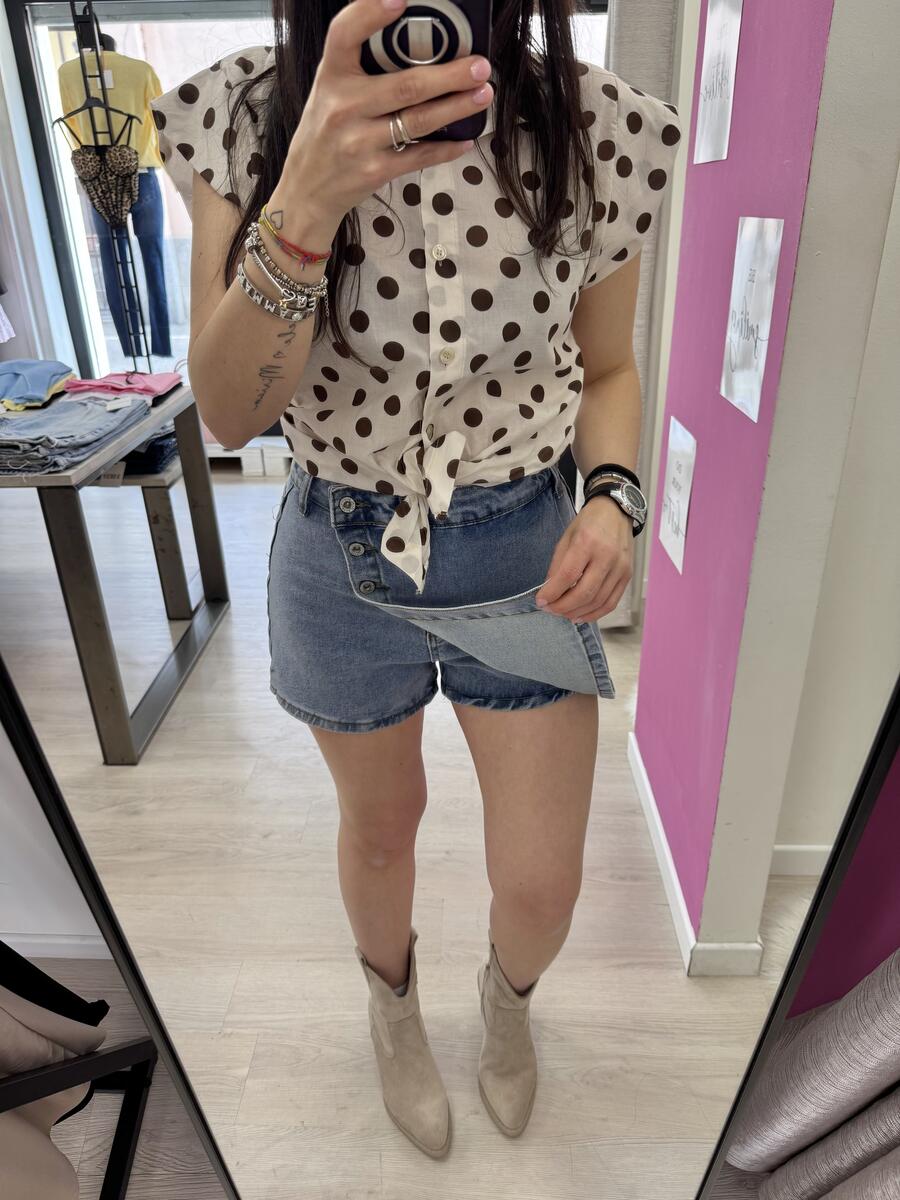 NOVITÀ Shorts in denim effetto gonna