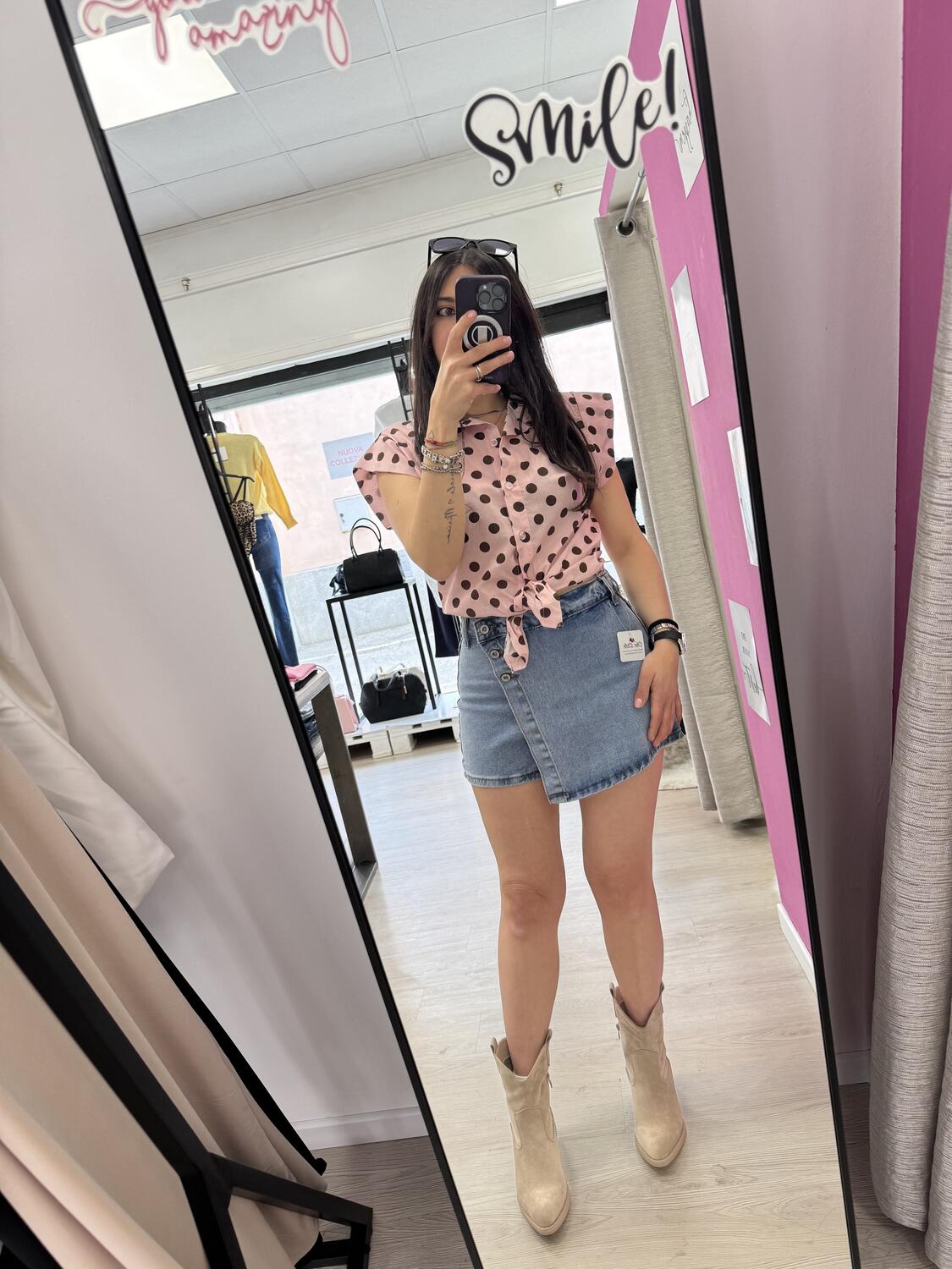 NOVITÀ Shorts in denim effetto gonna