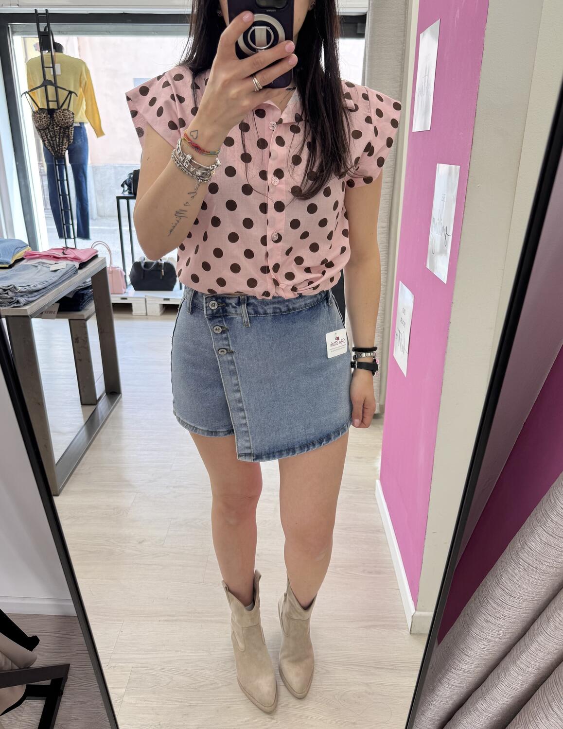 NOVITÀ Shorts in denim effetto gonna