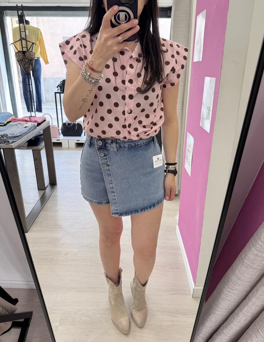 NOVITÀ Shorts in denim effetto gonna