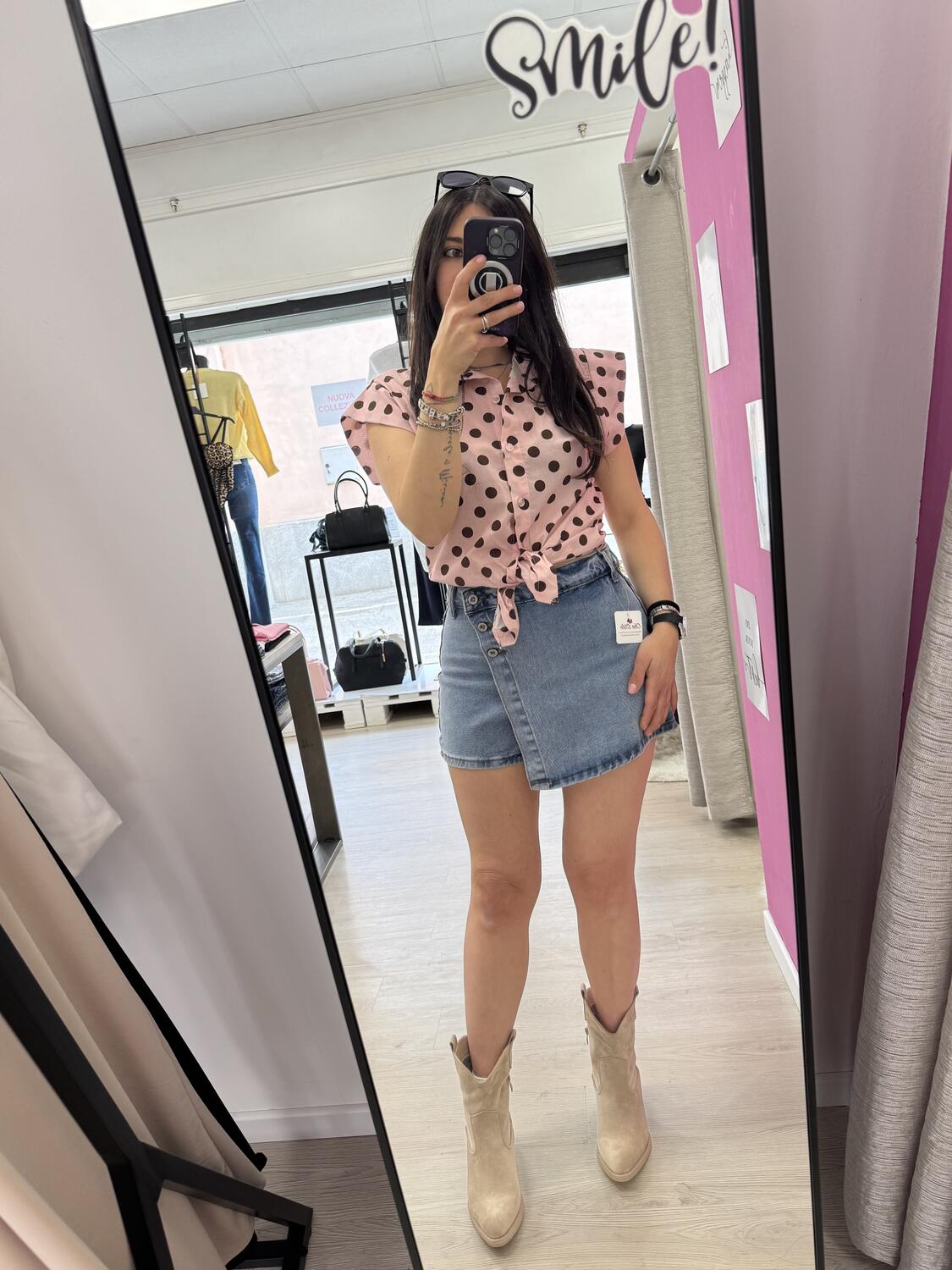 NOVITÀ Shorts in denim effetto gonna