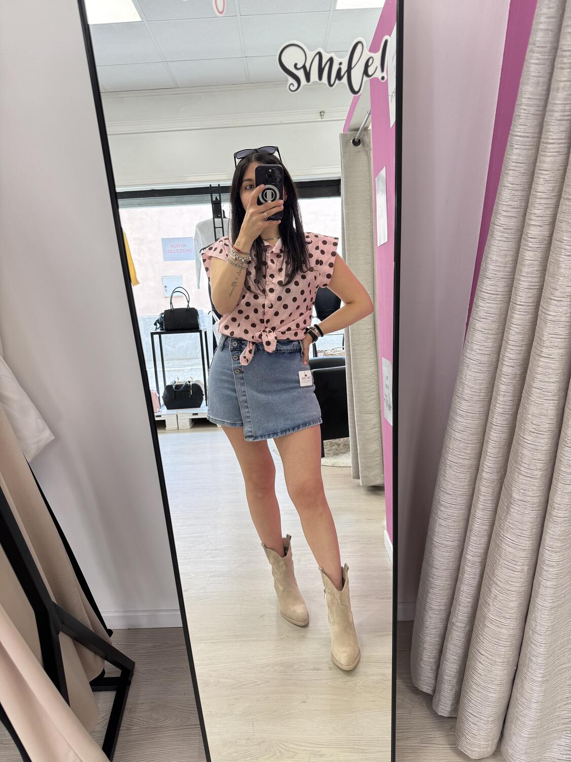 NOVITÀ Shorts in denim effetto gonna