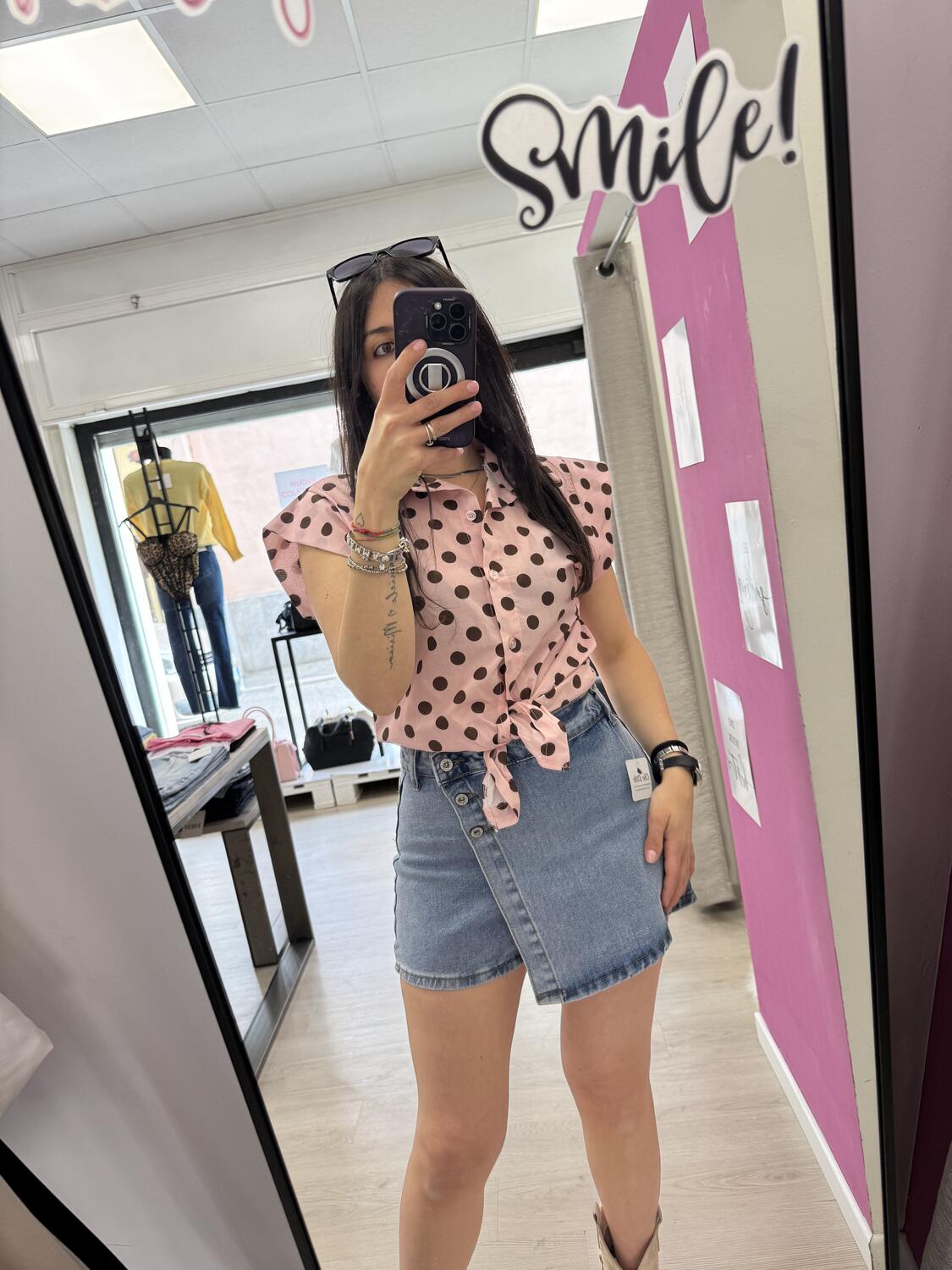 NOVITÀ Shorts in denim effetto gonna