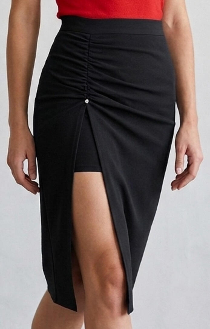 2-004802 ARGENTINE TANGO PENCIL SKIRT WITH SIDE SPLIT WITH DRAWSTRING