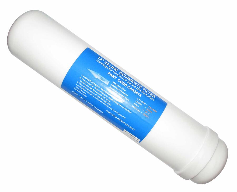  CARTUCCIA SEDIMENTI IN LINEA 12" X 2" 1/2 - 10 mcr - ATTACCO FILETTO FEMMINA 1/4"