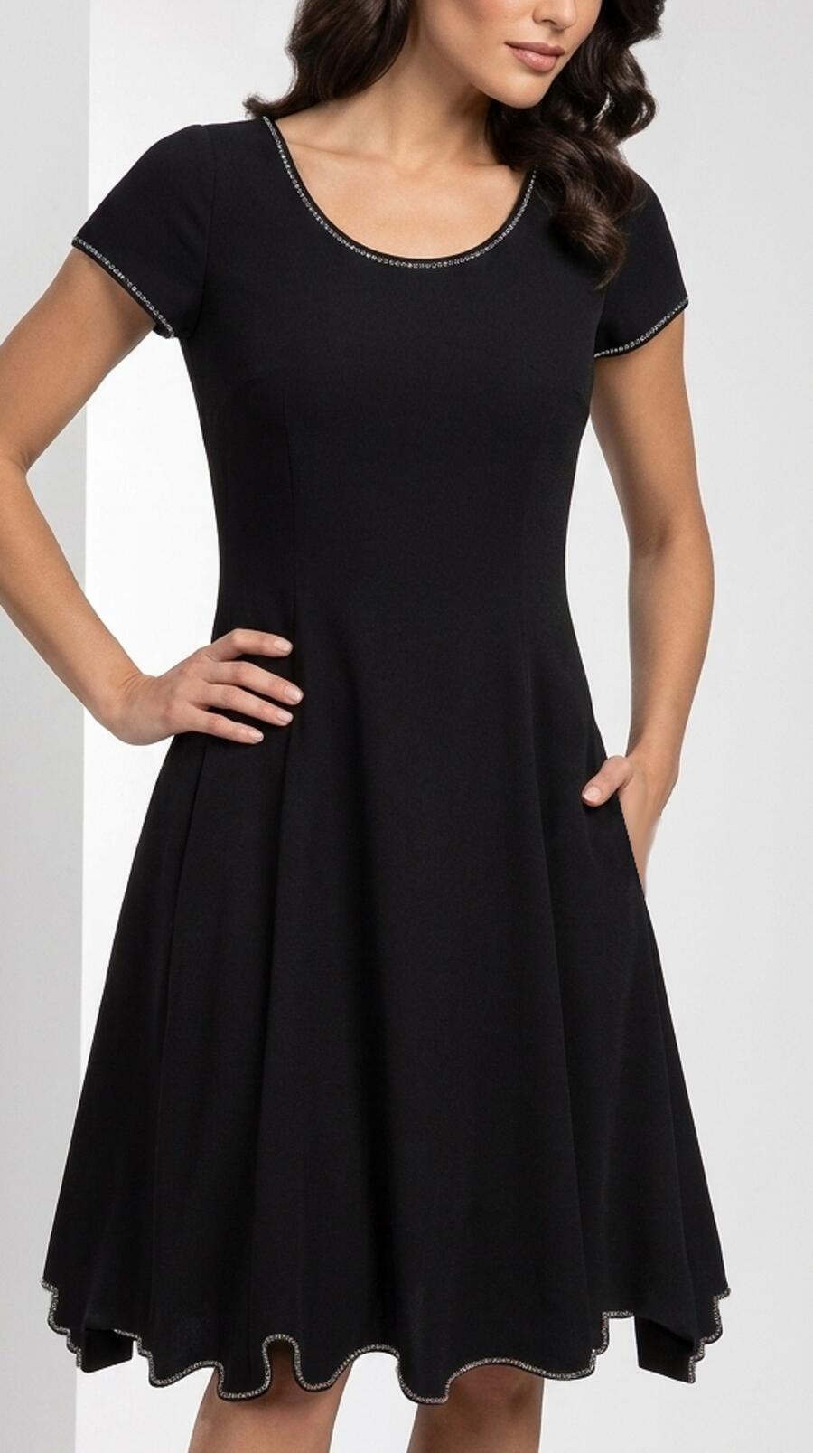 4-0145 Flared ball gown in light technical jersey with shoulder straps XXL version plus sizes