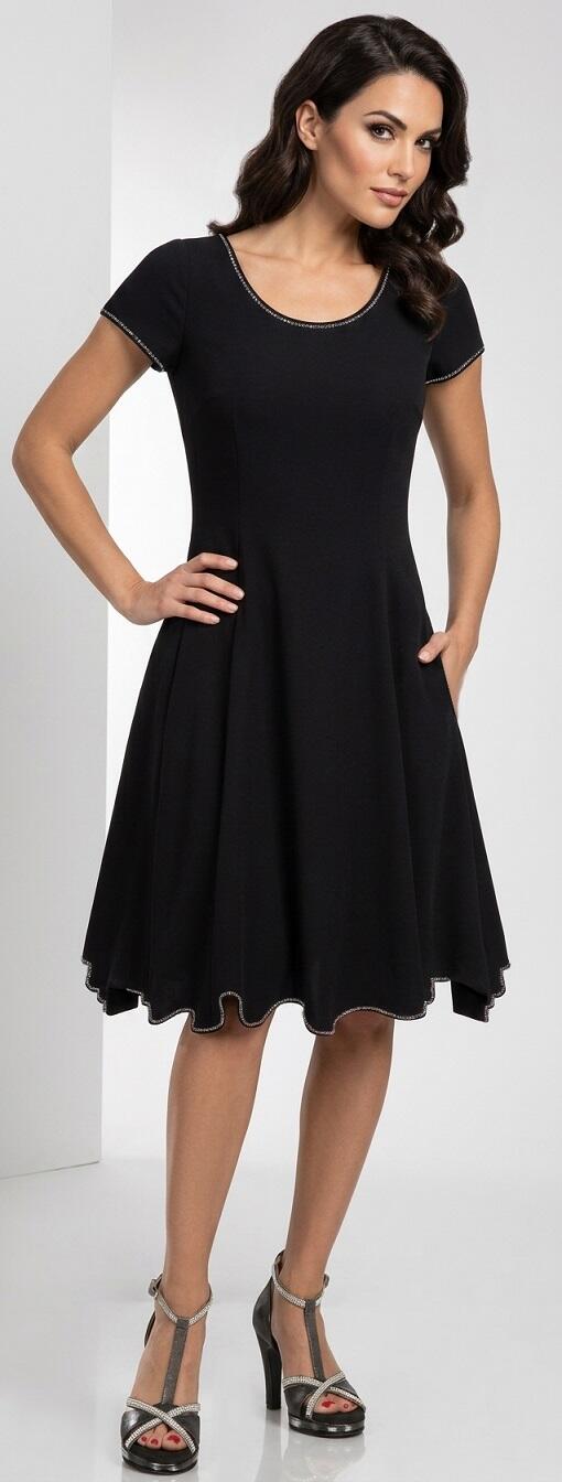 4-0145 Flared ball gown in light technical jersey with shoulder straps XXL version plus sizes