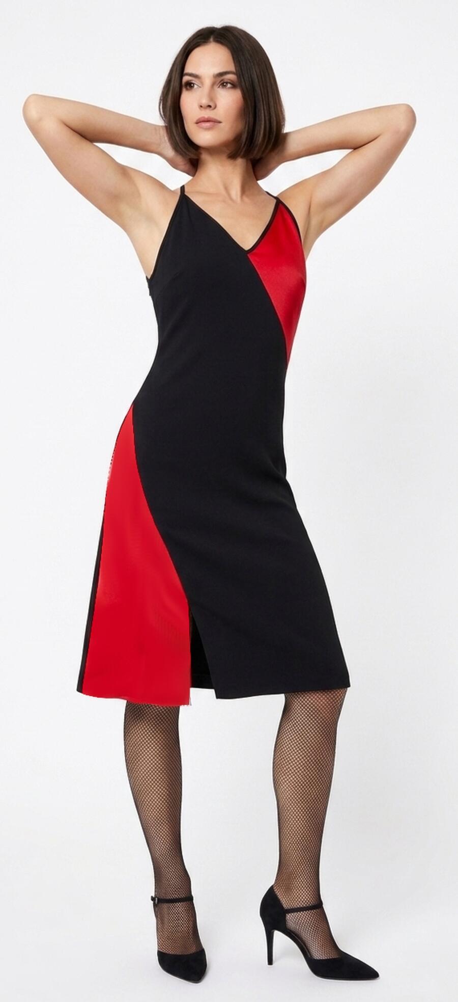 TANGO DRESS WITH TULLE RED INSERTS 4-0007 