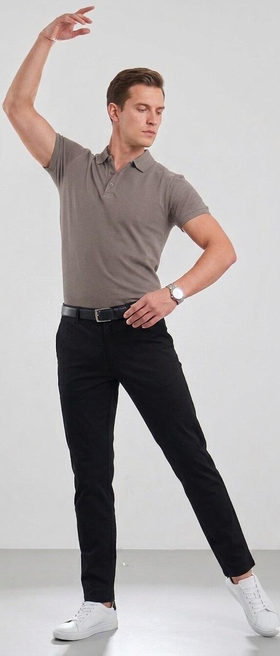 Maglia POLO in tessuto tecnico da ballo colletto polo Tec-fit elastica a maniche corte VARI COLORI 12-0008