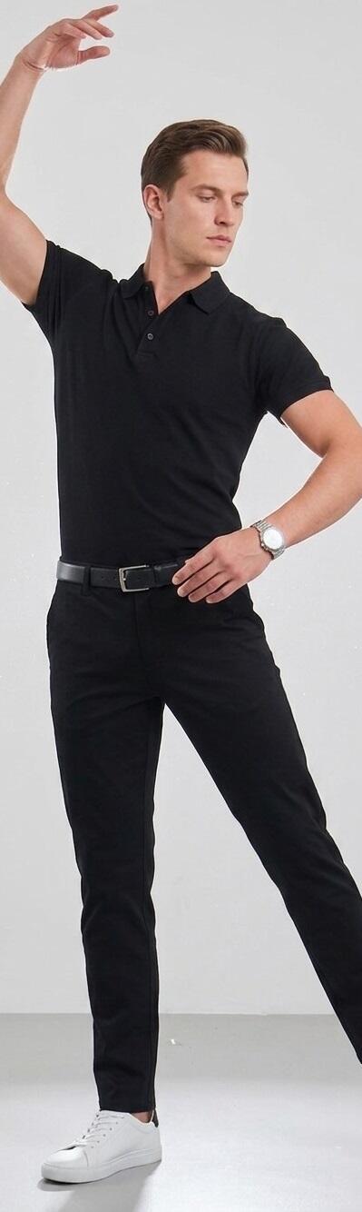 Maglia POLO in tessuto tecnico da ballo colletto polo Tec-fit elastica a maniche corte VARI COLORI 12-0008