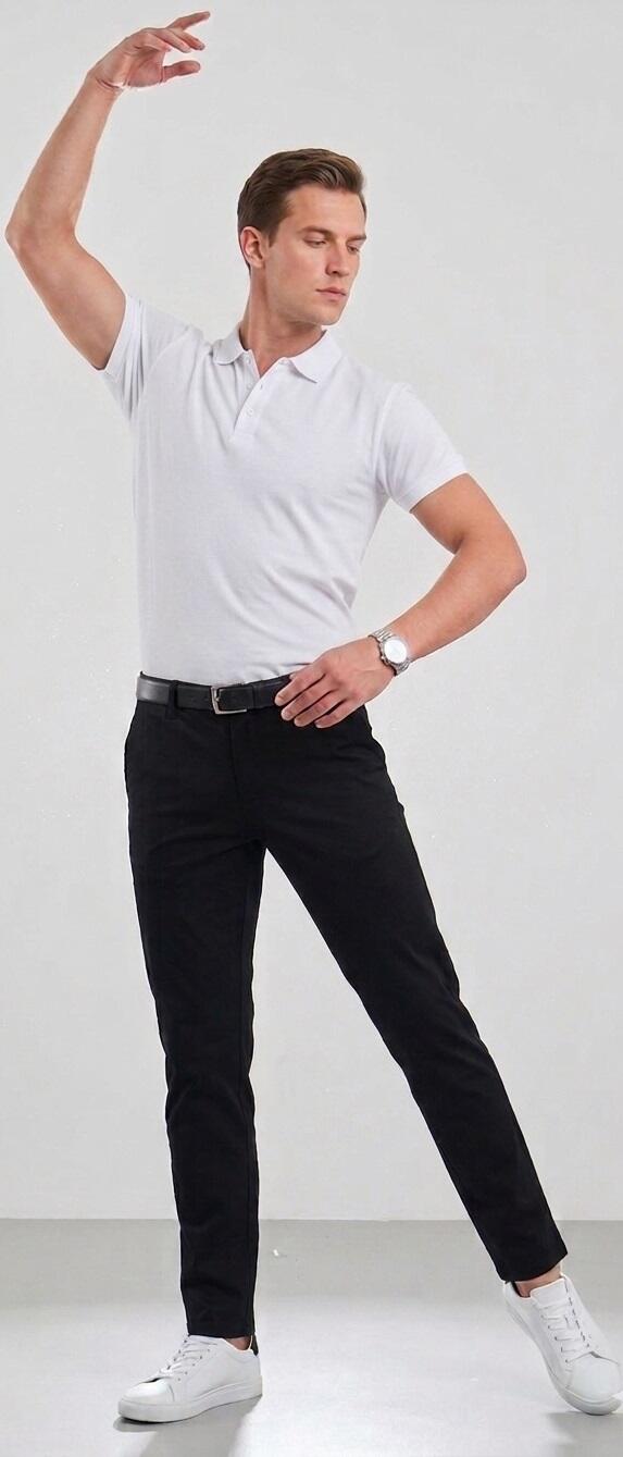 Maglia POLO in tessuto tecnico da ballo colletto polo Tec-fit elastica a maniche corte VARI COLORI 12-0008