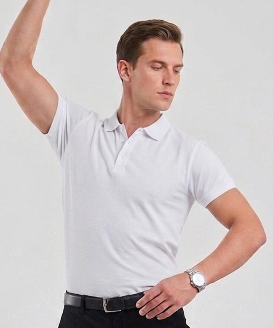 Maglia POLO in tessuto tecnico da ballo colletto polo Tec-fit elastica a maniche corte VARI COLORI 12-0008