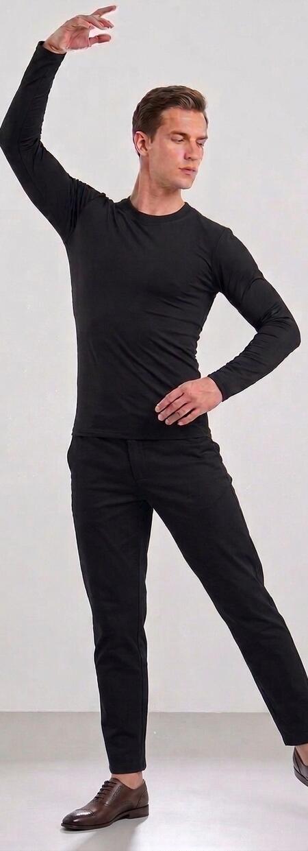 MAGLIA PER IL BALLO IN TESSUTO ELASTICO A MANICHE LUNGHE 12-0001