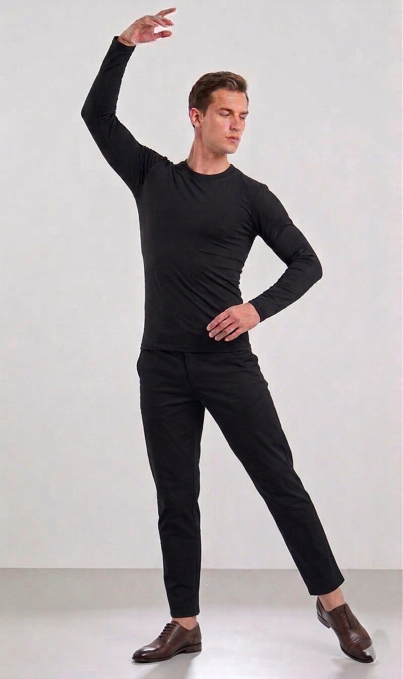 SHIRT FOR DANCE IN FABRIC ELASTIC SLEEVE 12-0001