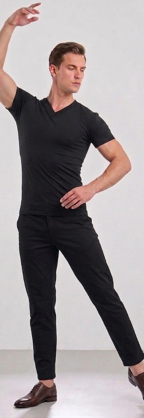 12-0007 V-NECK SWEATER IN SHORT-SLEEVED ELASTIC TECHNICAL FABRIC