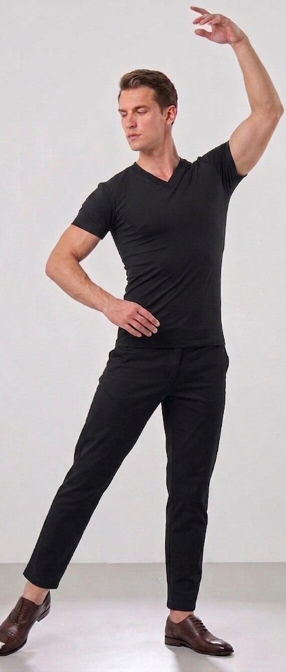 12-0007 V-NECK SWEATER IN SHORT-SLEEVED ELASTIC TECHNICAL FABRIC