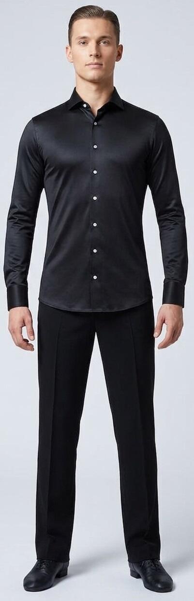 Camicia da ballo versione slim-fit in tessuto tecnico elastico di lycra 9-0013