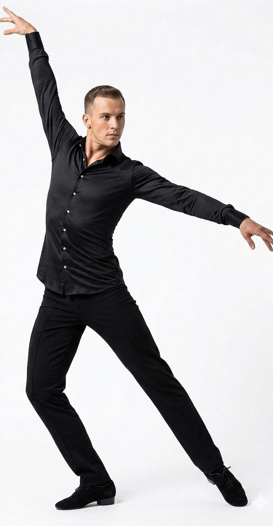 Slim fit dance shirt in stretch technical Lycra fabric 9-0013
