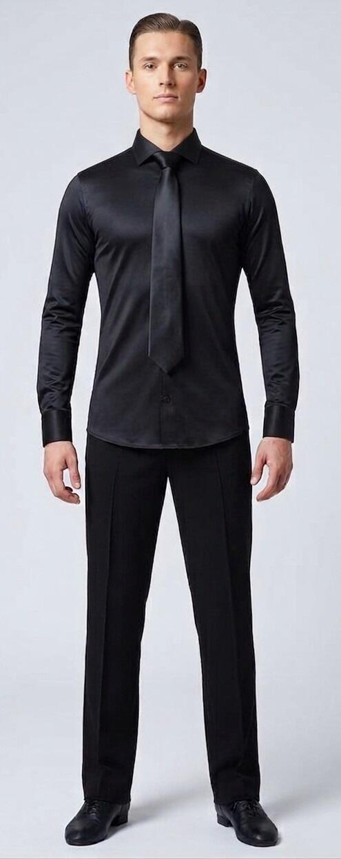 Slim fit dance shirt in stretch technical Lycra fabric 9-0013