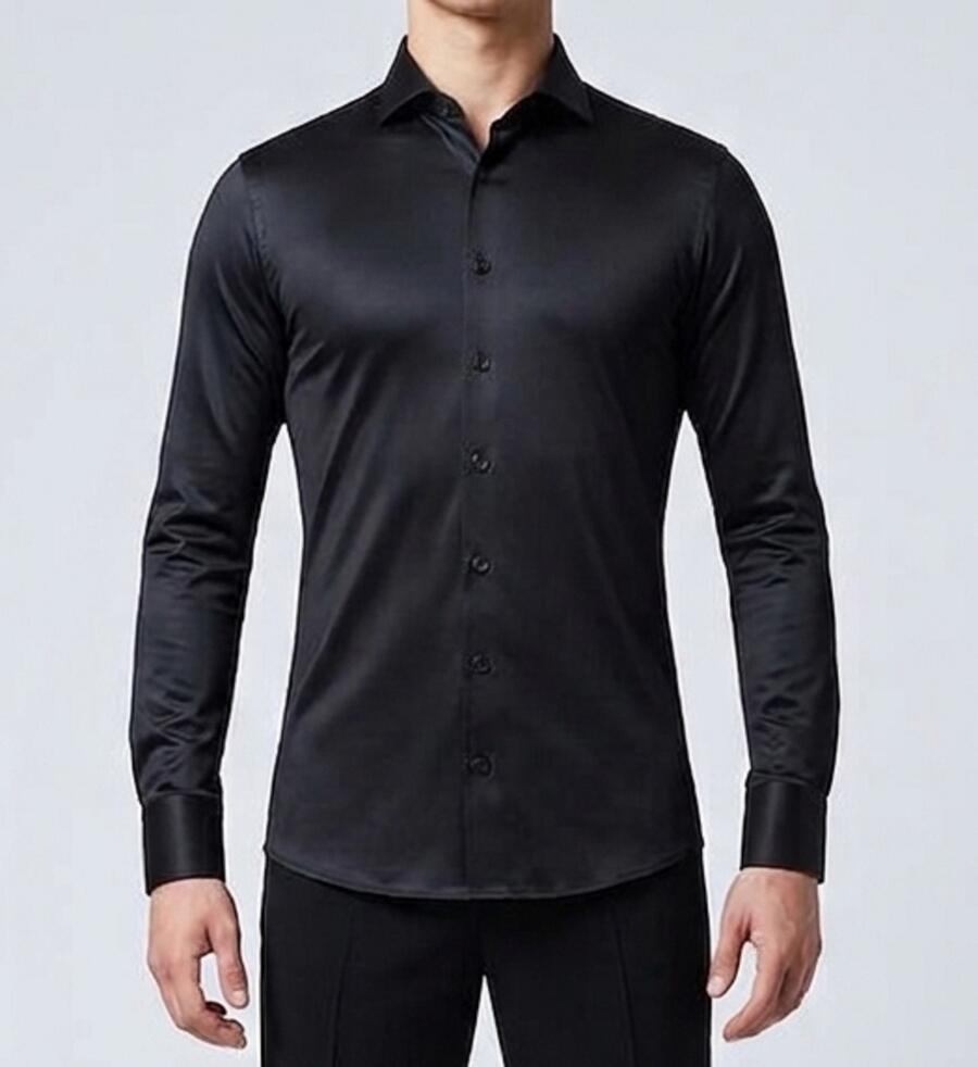 Slim fit dance shirt in stretch technical Lycra fabric 9-0013
