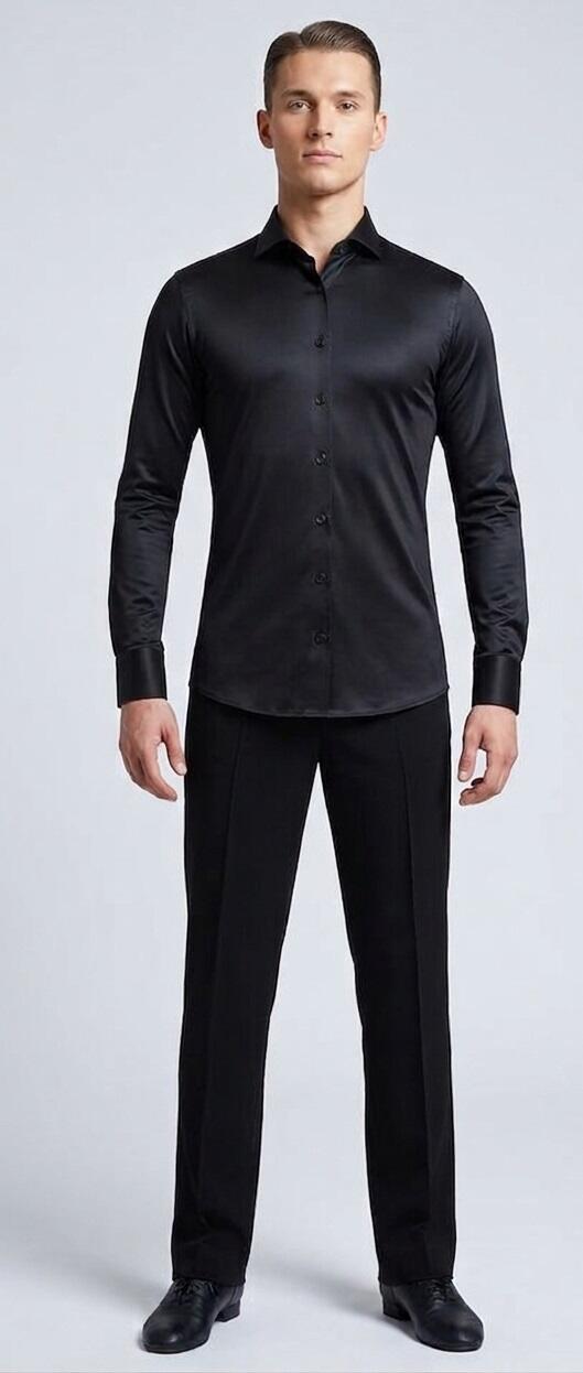 Slim fit dance shirt in stretch technical Lycra fabric 9-0013