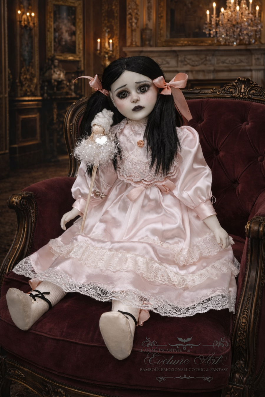 Naevia Grande bambola in porcellana 70 cm.