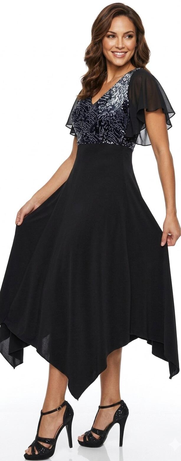 4-0138 DANCE DRESS SEVEN OTTAVI IN SQUARE CUT WITH TULLE SLEEVES