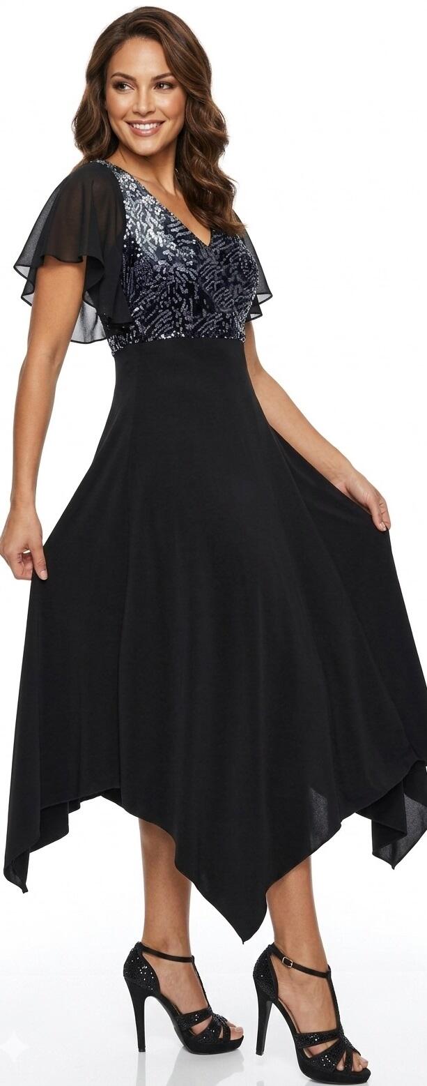 4-0138 DANCE DRESS SEVEN OTTAVI IN SQUARE CUT WITH TULLE SLEEVES