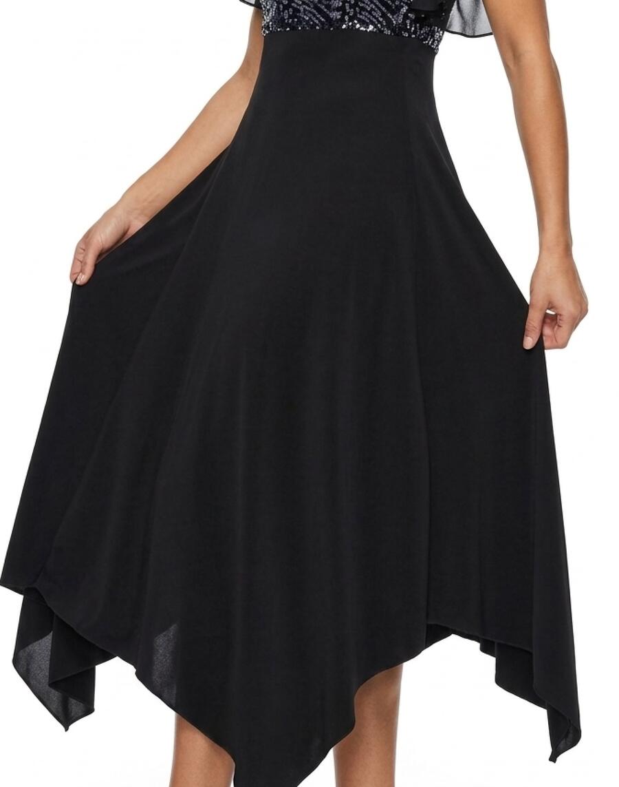 4-0138 DANCE DRESS SEVEN OTTAVI IN SQUARE CUT WITH TULLE SLEEVES