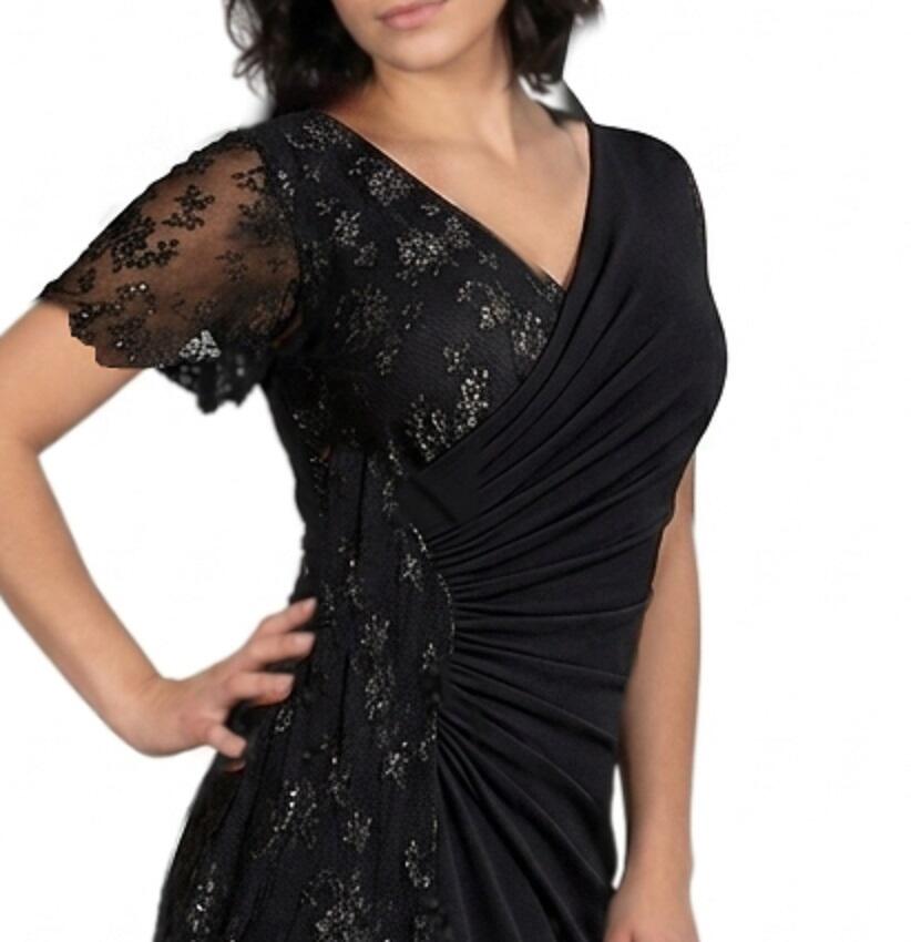 DANCE AND TANGO DRESS WITH ASYMMETRIC CUT WITH DOUBLED SIDE IN LACE 4-0154