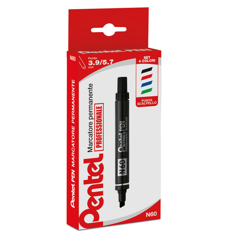 ASTUCCIO MARCATORI PENTEL PEN N60 PUNTA SCALPELLO ASSORTITI