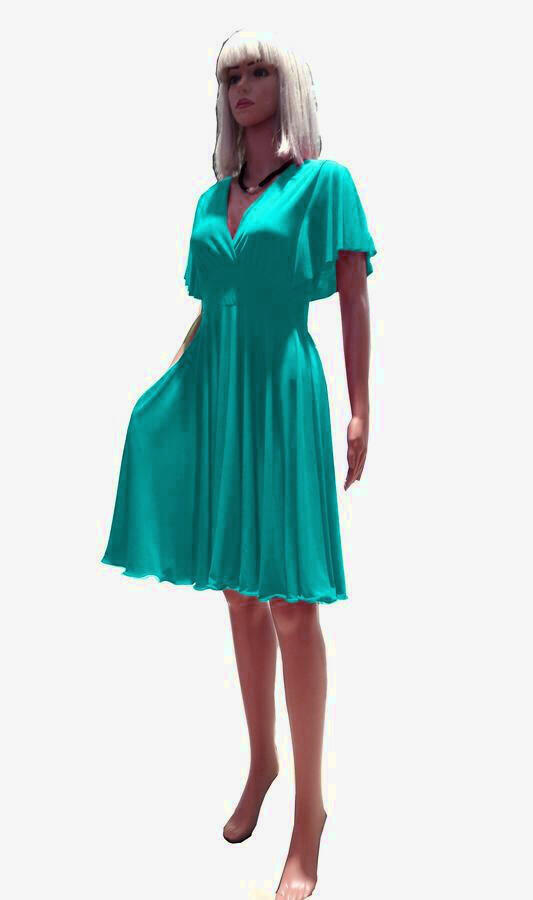 ABITO A RUOTA IN MAGLINA ELASTICA CON MANICHE E STRASS IN VITA 4-0055